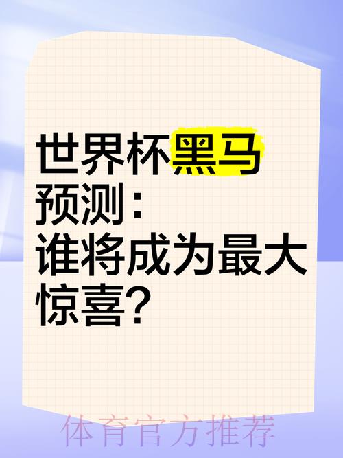 世界杯预测：谁将成为最大黑马？